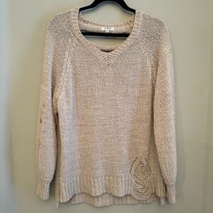 UMGEE Tan Distressed Sweater